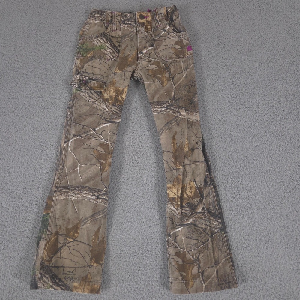 Carhartt Pants Kids 10 Camo Cargo RealTree Girls Bootcut Washed Hunting Hike